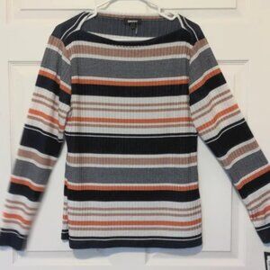 NWOT Lightweight Boatneck DKNY Pullover Striped Top - Size: L